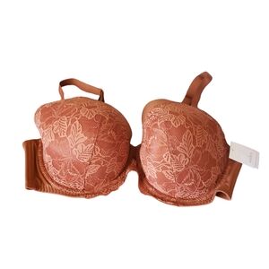 NWT Auden Lightly Lined Balconette Coverage Underwire Pink Bra Size 42 DDD.
